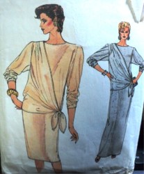 8763 VOGUE PULLOVER PANEL TIED DRESS LENGTHS PATTERN  10; 12, 14 choice